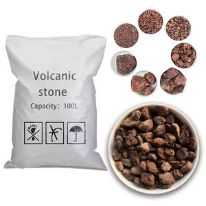 Gros roches volcaniques en vrac <span class=keywords><strong>pierre</strong></span> de cuisson en basalte naturel calciné grand gril de roche de lave rouge noir dans le foyer - Product Image 5