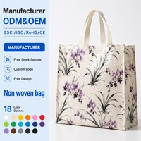 Sac de pharmacie non tissé laminé personnalisé avec logo OEM, imperméable, poignée découpée, réutilisable, écologique, pour pharmacie et commerce de détail