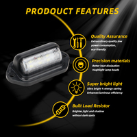 Feux latéraux de camion à LED 6LED 12v/24v, 6000K, feux de plaque d'immatriculation pour voiture, remorque, SUV, camion, nouveau feu de plaque d'immatriculation, feu arrière