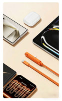 Câble de charge rapide USB-C 2-en-1 240W avec support de téléphone pliable, rotatif et réglable, tressé, pour vente en gros