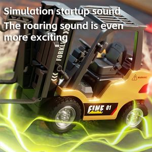 HG4-243合金金属ミニチュア電話リモコンミニRCフォークリフトおもちゃアプリサポートサウンドLEDライトデモ男の子用 - Product Image 2