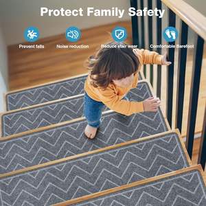 Luckitec 15 Pack 8 "x 30" antiscivolo tappeto interno pedane riutilizzabili in poliestere TPE supporto di Design moderno per gradini in legno - Product Image 3