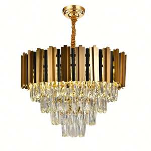 Haute qualité luxe éclairage rectangulaire Table à manger K9 cristal goutte de pluie lustre suspension produit chaud lumière Style de luxe - Product Image 3