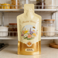 Sachet plastique personnalisé à trois soudures latérales de qualité alimentaire 30 ml pour gel énergétique liquide, boisson, jus de fruits, miel