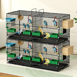 Cage à oiseaux en fer pour l'intérieur, renforcée, grande taille, pliable, empilable, avec cloison amovible, pour l'élevage des perroquets - Product Image 2