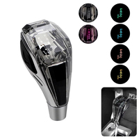 Pommeau de levier de vitesse LED en cristal avec logo personnalisé, tactile et lumineux, universel pour voiture, avec lumière rechargeable par USB