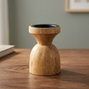 Candelabro Redondo de Madera Hecho a Mano CS-033 para Uso Religioso - Product Image 3
