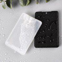 Botella de Perfume Transparente Blanca y Negra con Formato de Tarjeta de Crédito, 20 ml, Vacía, de Plástico, Tamaño de Bolsillo, con Atomizador Plano