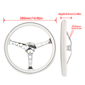 พวงมาลัยรถยนต์วินเทจสีขาวคุณภาพสูง ABS ขนาด 380 มม. สำหรับรถยนต์รุ่น Leader - Product Image 2