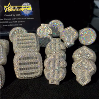 Passe testeur mode personnalisé Hip Hop Style hommes bague glacé VVS D Moissanite diamant bijoux 925 bagues en argent Sterling hommes femmes