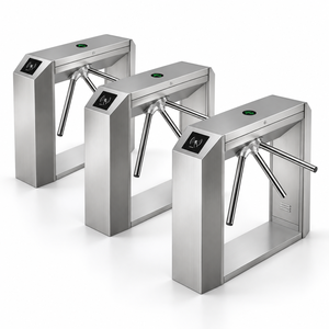 Barrière pivotante à double voie Zhanjiang en acier inoxydable 304 avec contrôle d'accès RFID et code QR, portique intelligent à passage rapide - Product Image 1