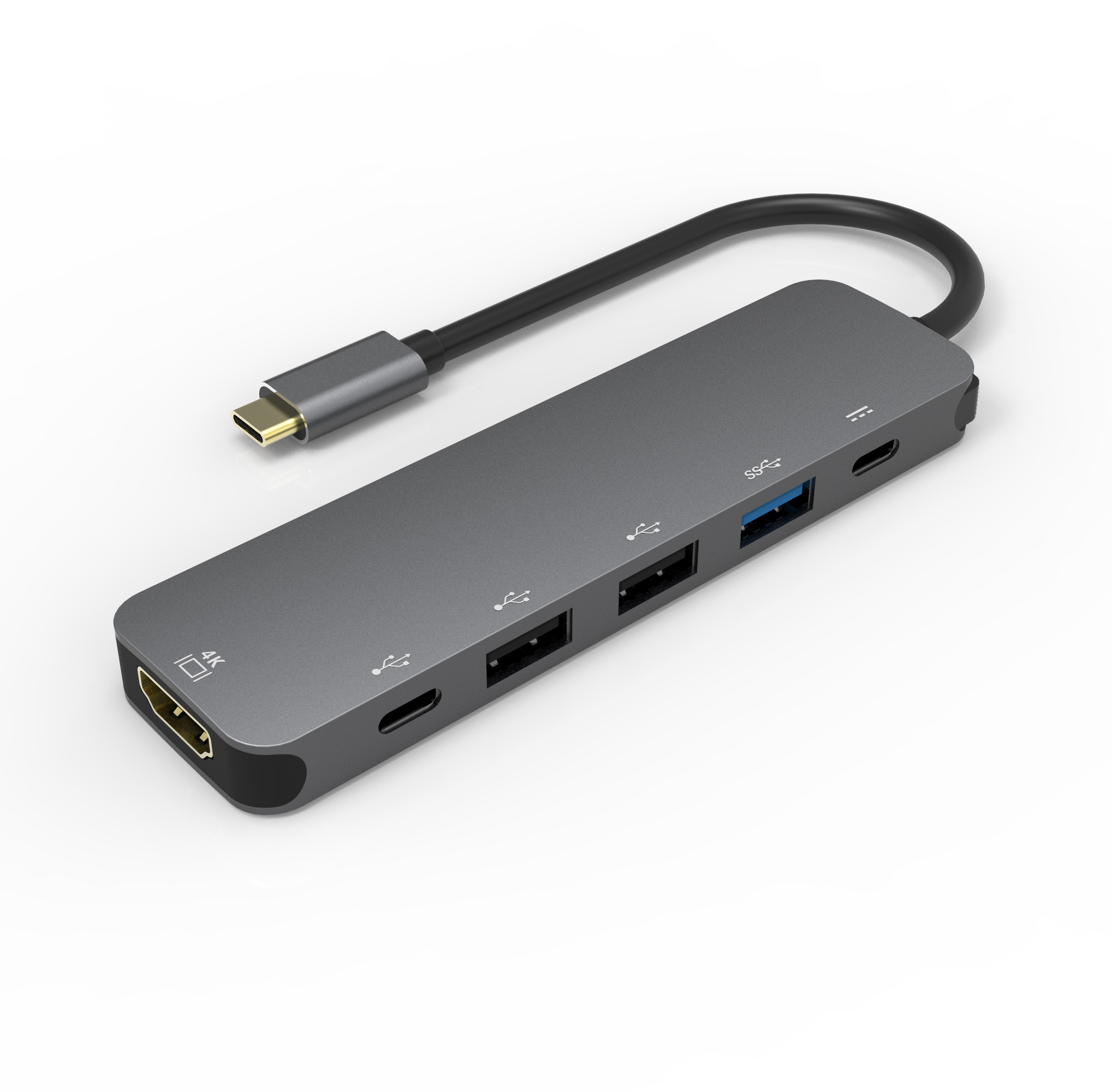 6 в 1 USB C адаптер данных 4k 60 Гц пользовательский мультимедийный удлинитель для ноутбука зарядное устройство конвертер 6 в 1 USB C концентратор для Macbook Pro