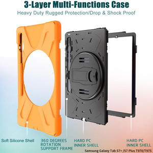 Keyson — <span class=keywords><strong>coque</strong></span> hybride robuste à bandoulière pour tablette, 12.4 pouces, pour <span class=keywords><strong>Samsung</strong></span> <span class=keywords><strong>Galaxy</strong></span> <span class=keywords><strong>Tab</strong></span> <span class=keywords><strong>S7</strong></span> Plus T970 T975 - Product Image 3