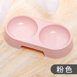 Gamelle double pour animaux de compagnie, rose et bleue, ovale, antidérapante, pour nourriture et eau pour chats et chiens - Product Image 3