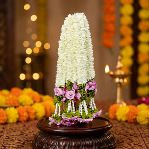 Artificial Flower Garland with Rose Pearl Plastic Material Model AFF-Garland-8.2-Wholesale Indoor Hanging Decoration - Product Image 2