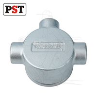 Boîte de sortie pour conduit en fonte malléable de type T Hangzhou Prostar, galvanisée à chaud, avec couvercle IP54, argent