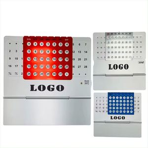 Calendrier de bureau pliable en métal OEM, cadeau promotionnel, de haute qualité, en aluminium, couleur personnalisée, sérigraphie - Product Image 2