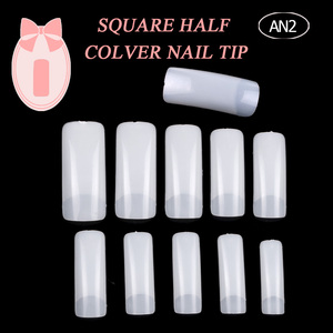 TSZS Nouveaux produits professionnels pour les ongles 2024, 500 pièces, pointes d'ongles artificielles en ABS, demi-couverture carrée moyenne, transparentes, naturelles, pour salon - Product Image 3