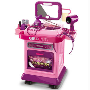 Portable 3-in-1 Suitcase for Girls Makeup Play Toy Set Beauty Salon Carry Case Dresser <strong>Kit</strong> for Children's Pretend Play Beauty - Product Image 4