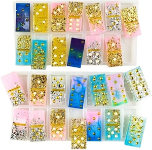 2 paket DIY domino oyun epoksi reçine kalıp, silikon domino döküm kalıpları - Product Image 5