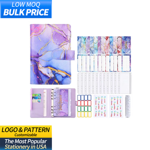 Quaderno ad Anelli A6 con Motivo Marmorizzato in PU, Set di Quaderni per Risparmio e Gestione del Budget - Product Image 1