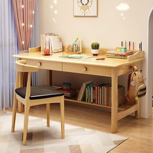 Solid Wood <b>Desk</b> Chair Set Modern Simple Kids Study <b>Table</b> Home Student Writing <b>Desk</b> Bedroom Furniture - Product Image 4