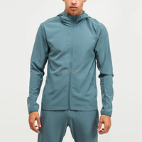 Ensemble de survêtement coupe-vent 2 pièces en nylon pour hommes, avec veste zippée et pantalon de jogging, personnalisable avec logo, pour l'entraînement et l'extérieur