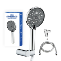 Pommeau de Douche Haute Pression de Luxe 12 cm à 3 Fonctions avec Tuyau Flexible – Ensemble Complet