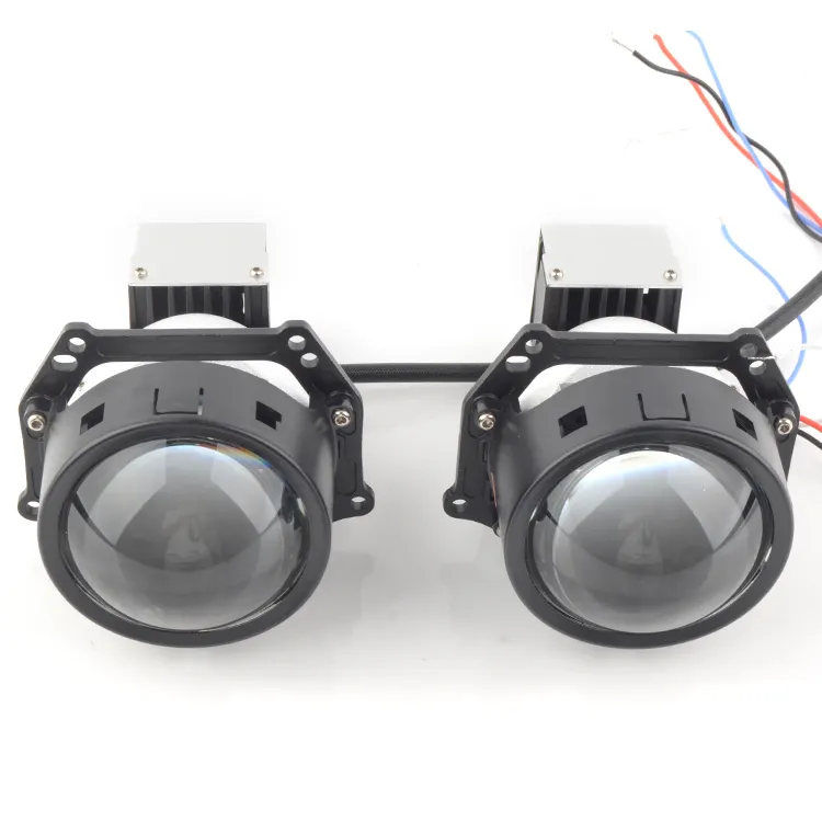 Lenti Bi-LED 3 pollici universale Auto LED proiettore lente 6000k 120w Focos luce Spot doppio fascio Biled lente del proiettore