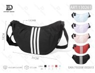 Borsa a Tracolla Unisex in Tessuto Oxford con Design a Righe e Chiusura a Cerniera per Uso Quotidiano 21cm - Product Image 1