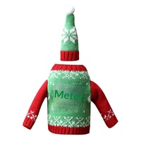Housse de bouteille de vin tricotée créative de style euro-américain pour Noël, idéale pour la décoration de table festive des restaurants