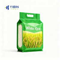 Sacs d'emballage pour riz de 5 kg (10 jin) avec poignée, sachets sous vide scellés sur 8 côtés pour riz écologique
