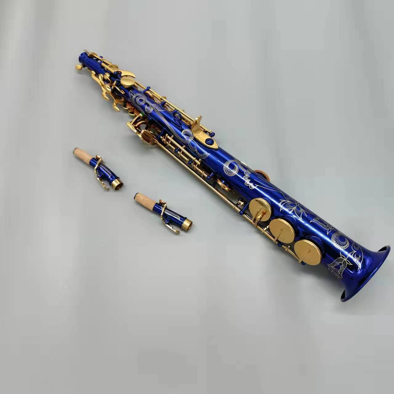 スゴンザック、「LE SYPHON BLEU」、海外版超希少レゾネ Professional Sachs Gold Lacquer Soprano Saxophone - Quality Brass