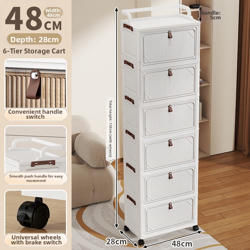 48cm flip handle small trolley folding box-solid white