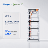 بطارية ليثيوم Deye BOS-G-Pack5.1 LiFePO4 بجهد 51.2 فولت وسعة 100 أمبير في الساعة، قابلة للتركيب على الرف، بطارية تخزين طاقة شمسية عالية الجهد مع ضمان لمدة 10 سنوات