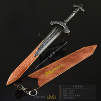 Épée Gargoyle de jeu Elden Ring, version étui en cuir 30CM, modèle d'arme entièrement métallique, cadeau pour garçon, ornement, accessoire de cosplay