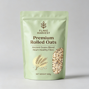 Bolsas de Plástico para Alimentos con Diseño Personalizado al por Mayor, Bolsas de Empaque Premium para <span class=keywords><strong>Avena</strong></span> Enrollada, Acabado Mate, Bolsas con Cierre Vertical, Fabricante - Product Image 1