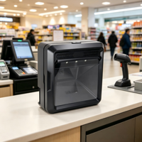 Lecteur de codes-barres de bureau 2D à haute vitesse avec acquisition et décodage rapides, interface USB