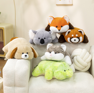 Morbido peluche con cuscino di animali giocattolo animale con particelle ponderate su misura divertente peluche cane volpe dinosauro procione giocattolo - Product Image 1