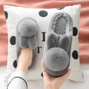 Slides Slipper Women Winter Shoes Rabbit Cute Kawaii Slippers Girls Student Warm Fashion Indoor <b>Sliders</b> - Product Image 2