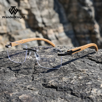 Montures de lunettes optiques en bois faites à la main avec logo personnalisé, de luxe, pour hommes, sans monture, charnières flexibles, verres transparents