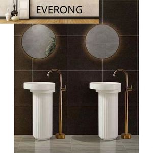 Évier de lavage de piédestal de salle de bains de surface solide de couleur verte Évier de surface solide de salle de bains moderne Artificiel - Product Image 5