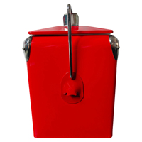Glacière vintage en fer Coca, refroidisseur de boissons, ouvre-bouteille, 14QT, glacière portable avec poignée pour le camping, la plage, le camping-car, le barbecue, la pêche