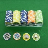 Porte-plateau de jetons de poker porte-jetons de poker en acrylique transparent avec couvercle vitrine de stockage de jetons pour Texas Hold'em Blackjack Gambling