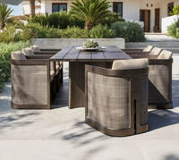 Ensemble de salle à manger multifonctionnel en aluminium pour l'extérieur, style américain, pour cour, balcon, jardin, villa, meubles d'extérieur