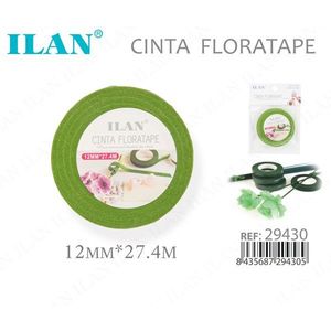 Nastro floreale ILAN Floratape 12mm x 27.4m verde per composizioni floreali - Product Image 3