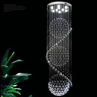 Lustre en cristal moderne de luxe, grand luminaire suspendu long pour plafond haut, escalier, hall d'hôtel, villa, design personnalisé
