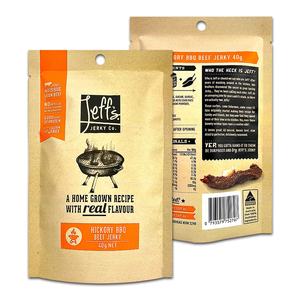 Sachet en papier d'aluminium imprimé de qualité alimentaire à trois côtés thermoscellés pour l'emballage des aliments sac de bœuf séché - Product Image 1