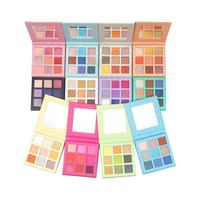 9-Farben-Palette in Pink mit Glitzer-Lidschatten, Individuelles Logo, Kühle Töne, Matte Lidschatten-Palette mit Eigenmarke