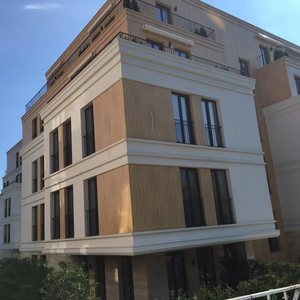 <span class=keywords><strong>แผ่น</strong></span>ลามิเนตโพลีเบ็ตต์ ป้อง<span class=keywords><strong>กัน</strong></span>รังสียูวี แบบคอมแพค HPL สำหรับงานภายนอกอาคาร  ผิวไม้ สำหรับงานตกแต่งผนังอาคาร - Product Image 2